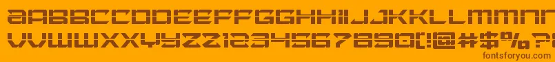 Laserwolflaser-Schriftart – Braune Schriften auf orangefarbenem Hintergrund