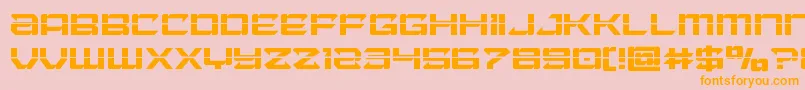 Laserwolflaser-Schriftart – Orangefarbene Schriften auf rosa Hintergrund