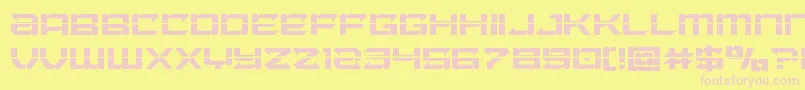 Laserwolflaser-Schriftart – Rosa Schriften auf gelbem Hintergrund