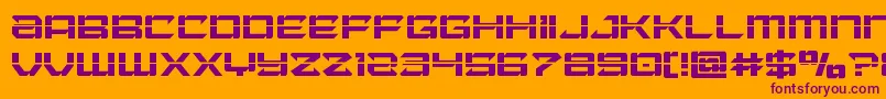 Laserwolflaser-Schriftart – Violette Schriften auf orangefarbenem Hintergrund