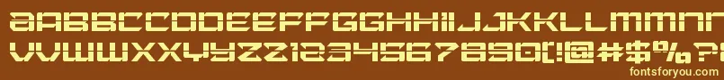 Laserwolflaser-fontti – keltaiset fontit ruskealla taustalla