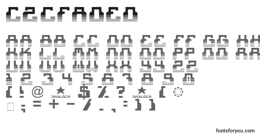 Шрифт C2cFaded – алфавит, цифры, специальные символы