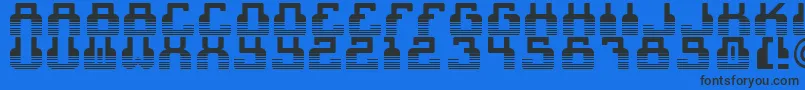 フォントC2cFaded – 黒い文字の青い背景