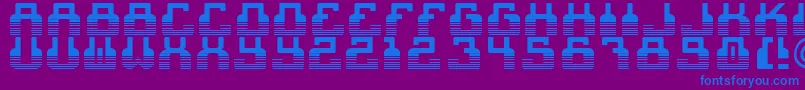 フォントC2cFaded – 紫色の背景に青い文字