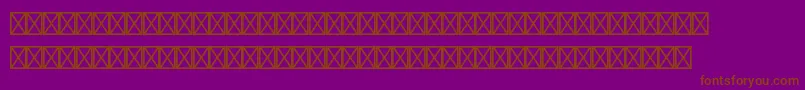 Bundesbahnpistd3-Schriftart – Braune Schriften auf violettem Hintergrund