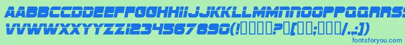 フォントSfSportsNight – 青い文字は緑の背景です。
