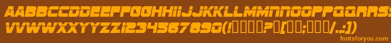 フォントSfSportsNight – オレンジ色の文字が茶色の背景にあります。