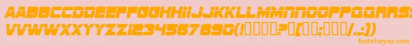 SfSportsNight-Schriftart – Orangefarbene Schriften auf rosa Hintergrund