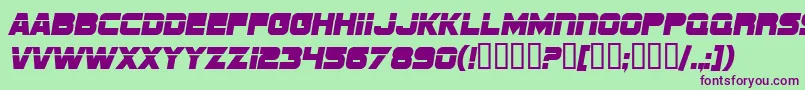Шрифт SfSportsNight – фиолетовые шрифты на зелёном фоне