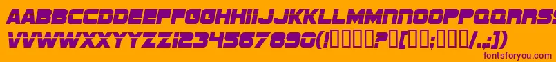 SfSportsNight-Schriftart – Violette Schriften auf orangefarbenem Hintergrund
