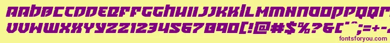 Crazyivanexpandital Font – Purple Fonts on Yellow Background