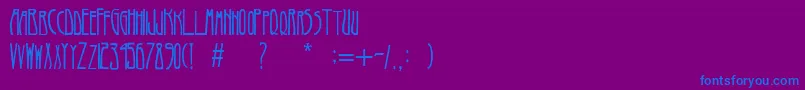ArtNouveau1900 Font – Blue Fonts on Purple Background