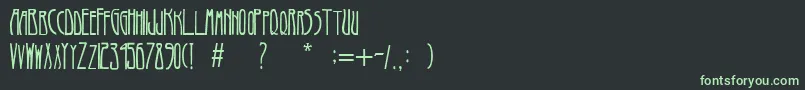 フォントArtNouveau1900 – 黒い背景に緑の文字