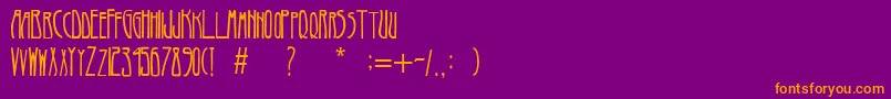 Шрифт ArtNouveau1900 – оранжевые шрифты на фиолетовом фоне