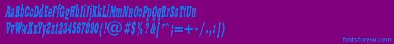 フォントXeniawesterncItalic – 紫色の背景に青い文字