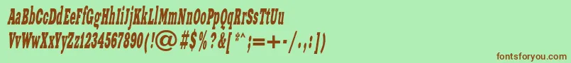 XeniawesterncItalic-fontti – ruskeat fontit vihreällä taustalla