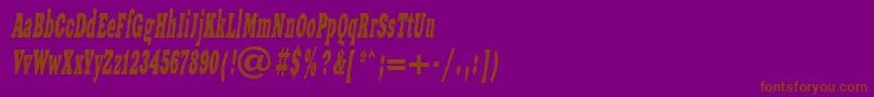 フォントXeniawesterncItalic – 紫色の背景に茶色のフォント