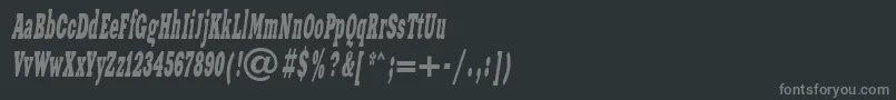 XeniawesterncItalic-fontti – harmaat kirjasimet mustalla taustalla