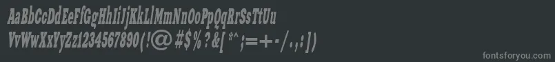 フォントXeniawesterncItalic – 黒い背景に灰色の文字