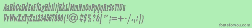 フォントXeniawesterncItalic – 緑の背景に灰色の文字