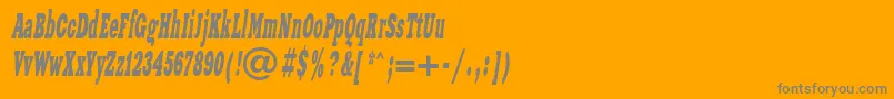 XeniawesterncItalic Font – Gray Fonts on Orange Background