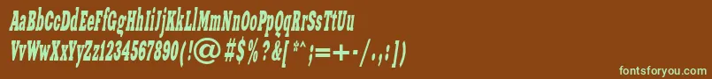 XeniawesterncItalic-fontti – vihreät fontit ruskealla taustalla