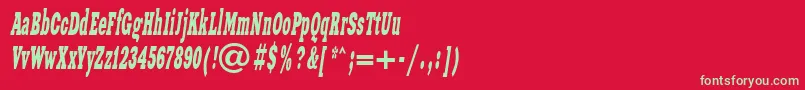 フォントXeniawesterncItalic – 赤い背景に緑の文字