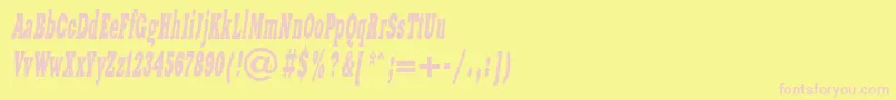 フォントXeniawesterncItalic – ピンクのフォント、黄色の背景
