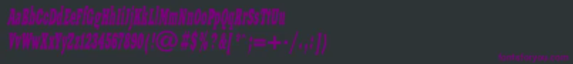 フォントXeniawesterncItalic – 黒い背景に紫のフォント