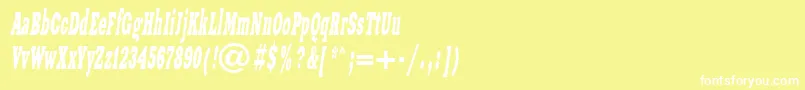 フォントXeniawesterncItalic – 黄色い背景に白い文字