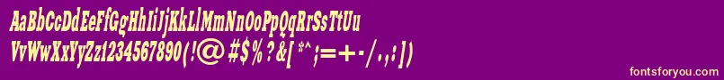 XeniawesterncItalic Font – Yellow Fonts on Purple Background