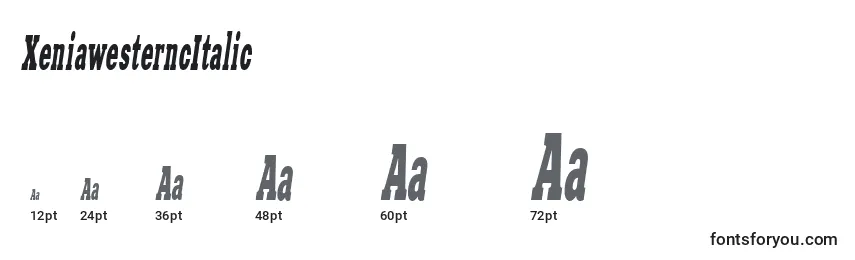 XeniawesterncItalic Font Sizes
