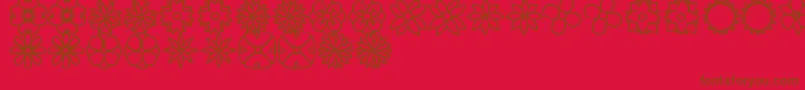 FlowersDotsBatsTfb Font – Brown Fonts on Red Background