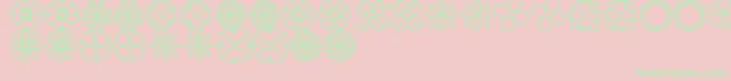 FlowersDotsBatsTfb Font – Green Fonts on Pink Background