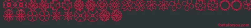 FlowersDotsBatsTfb Font – Red Fonts on Black Background