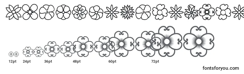 Размеры шрифта FlowersDotsBatsTfb