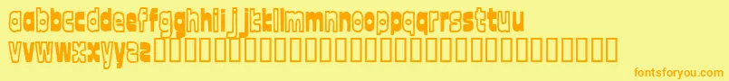 Fonttwel Font – Orange Fonts on Yellow Background