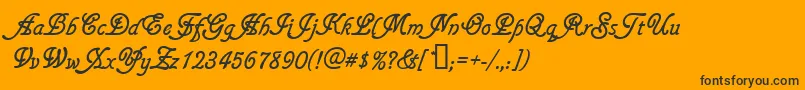 Gainsboroughsoft-fontti – mustat fontit oranssilla taustalla