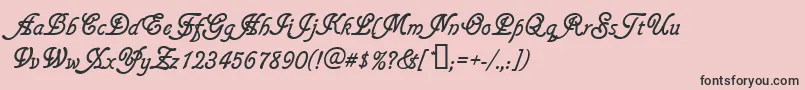 フォントGainsboroughsoft – ピンクの背景に黒い文字