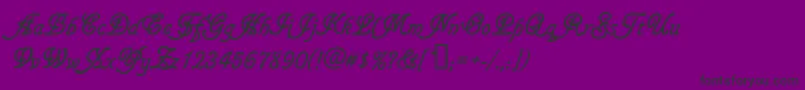 Fonte Gainsboroughsoft – fontes pretas em um fundo violeta