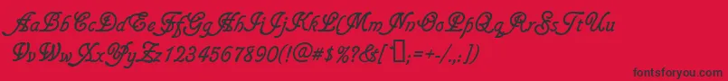 フォントGainsboroughsoft – 赤い背景に黒い文字