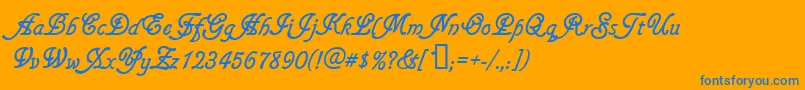 Gainsboroughsoft-fontti – siniset fontit oranssilla taustalla