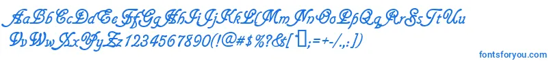 Gainsboroughsoft-fontti – siniset fontit valkoisella taustalla