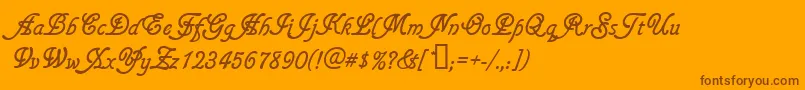 Gainsboroughsoft-Schriftart – Braune Schriften auf orangefarbenem Hintergrund