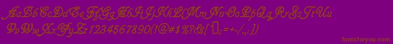 Gainsboroughsoft-Schriftart – Braune Schriften auf violettem Hintergrund