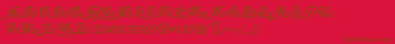 Gainsboroughsoft-Schriftart – Braune Schriften auf rotem Hintergrund