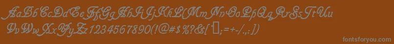 フォントGainsboroughsoft – 茶色の背景に灰色の文字