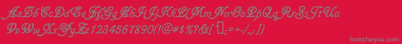 フォントGainsboroughsoft – 赤い背景に灰色の文字