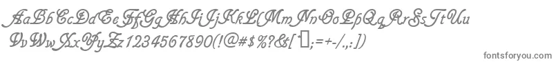 Gainsboroughsoft-fontti – harmaat kirjasimet valkoisella taustalla