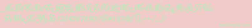 フォントGainsboroughsoft – ピンクの背景に緑の文字